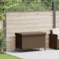 Preview: ARDEBO.de - Gartentruhe mit Rollen Braun 110x55x73 cm Poly Rattan