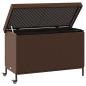 Preview: Gartentruhe mit Rollen Braun 110x55x73 cm Poly Rattan