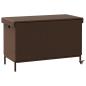 Preview: Gartentruhe mit Rollen Braun 110x55x73 cm Poly Rattan