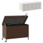 Preview: Gartentruhe mit Rollen Braun 110x55x73 cm Poly Rattan