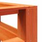 Preview: Kopfteil mit Bücherregal L-Form Wachsbraun 180 cm Massivholz