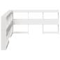 Preview: Kopfteil mit Bücherregal L-Form Weiß 140 cm Massivholz Kiefer