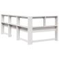 Preview: Kopfteil mit Bücherregal L-Form Weiß 75 cm Massivholz Kiefer