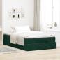 Preview: Ottoman-Bett mit Matratze Dunkelgrün 120x200 cm Samt