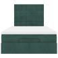 Preview: Ottoman-Bett mit Matratzen & LEDs Dunkelgrün 120x200 cm Samt