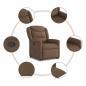 Preview: Relaxsessel mit Aufstehhilfe Braun Stoff