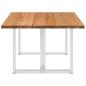 Preview: Esstisch Hellbraun 180x120x74 cm Massivholz Eiche Rechteckig