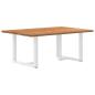 Preview: Esstisch Hellbraun 180x120x74 cm Massivholz Eiche Rechteckig