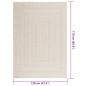 Preview: Teppich ZIZUR Creme 120x170 cm Jute-Optik Indoor und Outdoor