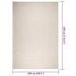 Preview: Teppich ZIZUR Creme 240x340 cm Jute-Optik Indoor und Outdoor