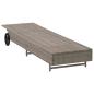 Preview: Sonnenliege mit Rollen und Auflage Grau Poly Rattan