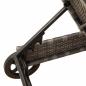 Preview: Sonnenliege mit Rollen und Auflage Grau Poly Rattan