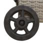 Preview: Sonnenliege mit Rollen und Auflage Grau Poly Rattan