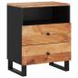 Preview: Nachttisch 50x33x62 cm Massivholz Akazie & Holzwerkstoff