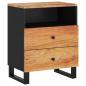 Preview: Nachttisch 50x33x62 cm Massivholz Akazie & Holzwerkstoff