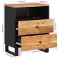 Preview: Nachttisch 50x33x62 cm Massivholz Akazie & Holzwerkstoff