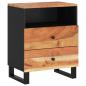 Preview: Nachttisch 50x33x62 cm Massivholz Akazie & Holzwerkstoff
