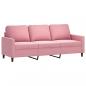 Preview: 3-tlg. Sofagarnitur mit Kissen Rosa Samt