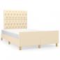 Preview: ARDEBO.de - Bettgestell ohne Matratze Creme 120x190 cm Stoff