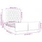 Preview: Bettgestell ohne Matratze Creme 120x190 cm Stoff