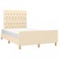 Preview: Bettgestell ohne Matratze Creme 120x190 cm Stoff