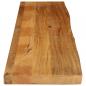 Preview: Tischplatte mit Baumkante 180x20x2,5 cm Massivholz Mango