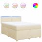Preview: Boxspringbett mit Matratze Creme 140x190 cm Stoff