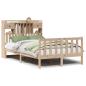Preview: Massivholzbett mit Regal ohne Matratze 135x190 cm Kiefernholz