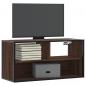 Preview: ARDEBO.de - TV-Schrank Braun Eiche 80x31x39,5 cm Holzwerkstoff und Metall