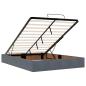 Preview: Ottoman-Bett ohne Matratze Dunkelgrau 140x190 cm Samt