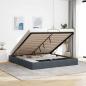 Preview: ARDEBO.de - Ottoman-Bett ohne Matratze Dunkelgrau 160x200 cm Samt