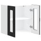 Preview: Küchen-Hängeschrank mit Glastür Kalmar Schwarz Holzwerkstoff