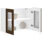 Preview: Küchen-Hängeschrank mit Glastür Kalmar Braun Eichen-Optik