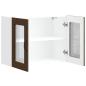 Preview: Küchen-Hängeschrank mit Glastür Kalmar Braun Eichen-Optik
