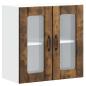 Preview: Küchen-Hängeschrank mit Glastür Räuchereiche Holzwerkstoff