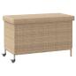 Preview: Gartentruhe mit Rollen Beige 110x55x73 cm Poly Rattan