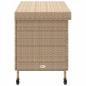 Preview: Gartentruhe mit Rollen Beige 110x55x73 cm Poly Rattan