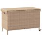 Preview: Gartentruhe mit Rollen Beige 110x55x73 cm Poly Rattan