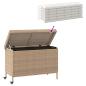Preview: Gartentruhe mit Rollen Beige 110x55x73 cm Poly Rattan