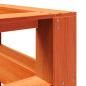 Preview: Kopfteil mit Bücherregal L-Form Wachsbraun 140 cm Massivholz
