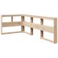 Preview: Kopfteil mit Bücherregal L-Form 80 cm Massivholz Kiefer