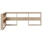 Preview: Kopfteil mit Bücherregal L-Form 80 cm Massivholz Kiefer
