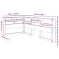 Preview: Kopfteil mit Bücherregal L-Form 80 cm Massivholz Kiefer