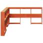 Preview: Kopfteil mit Bücherregal L-Form Wachsbraun 160 cm Massivholz