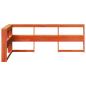 Preview: Kopfteil mit Bücherregal L-Form Wachsbraun 75 cm Massivholz