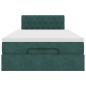 Preview: Ottoman-Bett mit Matratze Dunkelgrün 120x200 cm Samt
