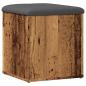 Preview: Sitzbank mit Stauraum Altholz-Optik 42x42x45 cm Holzwerkstoff