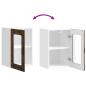 Preview: Küchen-Hängeschrank mit Glastür Lucca Räuchereiche