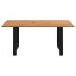 Preview: Esstisch Hellbraun 180x120x74 cm Massivholz Eiche Rechteckig