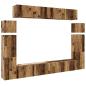 Preview: 8-tlg. TV-Schrank-Set Wandmontage Altholz-Optik Holzwerkstoff